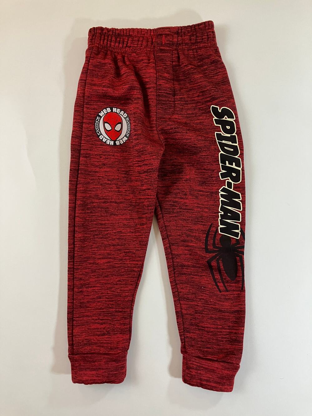 Marvel Spider-Man Boys Size 5 Red Web Head Fleece Jogger Sweatpants 8MV3131ATJ